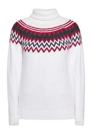 Usha Gebreide trui Dames Wol Wit Veelkleurig