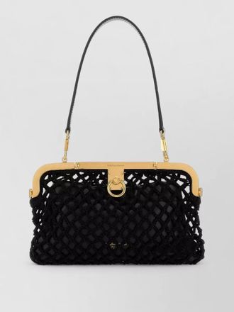 Dolce & Gabbana amanda crochet clutch bag gold hardware