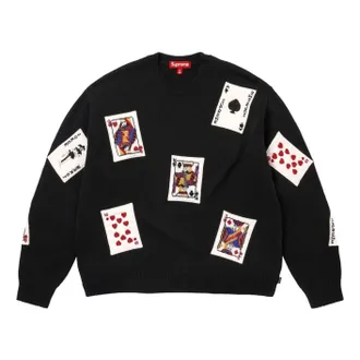 SUPREME FW25 Beaded Cards Sweater Black SUP-FW25-148-BLK