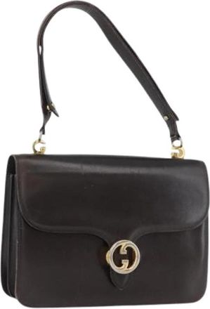 Gucci Pre-owned Vintage Schoudertas - Dames - Vintage Schoudertas - Bruin - ONE Size - Leer - Vintage