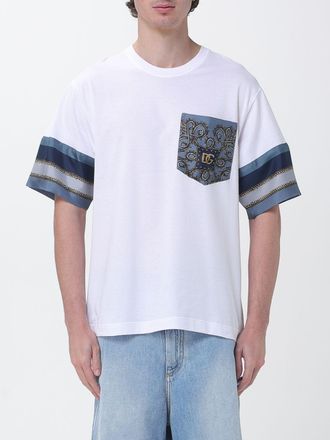 Dolce & Gabbana T-shirt in cotone con dettagli a contrasto Dolce & Gabbana