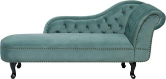 Beliani Beliani - Chaise Longue In Velluto Verde Menta Versione Destra Stile Chesterfield Nimes