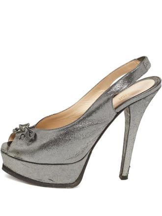 Fendi 140 mm Fendista Bow sandalen - Grijs