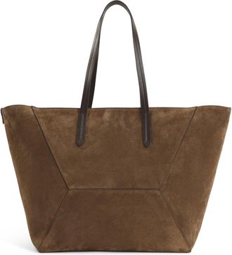 Brunello Cucinelli Brown Logo Large Tote