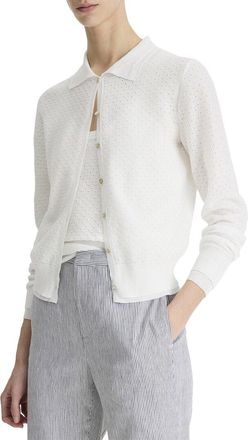 Vince Double Layer Mesh Cardigan