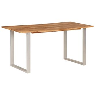 Berkfield Home Dining Table 154x80x76 cm Solid Acacia Wood in Brown | Size: 154 x 80 x 76 cm