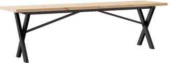 vidaXL Coffee Table X-Frame 160x40x45.5 cm Solid Wood Pine and Steel Vidaxl