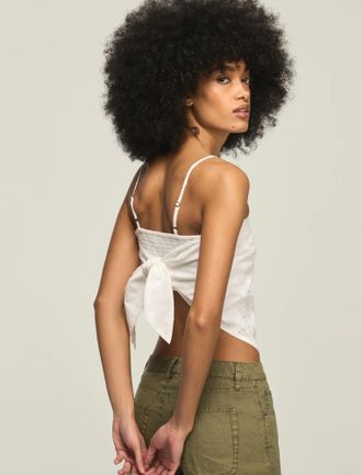 Lucky Brand Womens Beachy Cutwork Bandana Top
