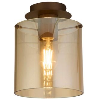 Searchlight Searchlight Sweden L&aacute;mpara De Techo Empotrada De 1 Luz: Metal Moca Y Vidrio &Aacute;mbar