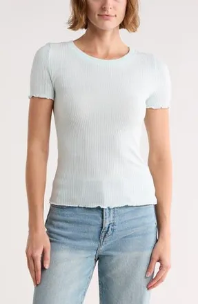 Splendid Joey Short Sleeve Sweater in Mint Green at Nordstrom Rack, Size X-Large