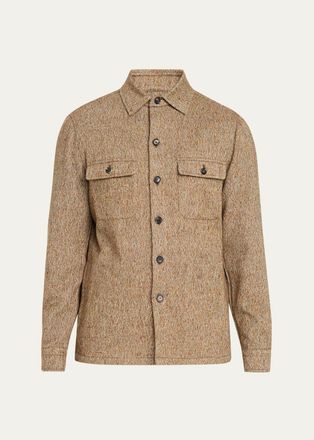 Cesare Attolini Mens Cashmere Donegal Shirt Jacket