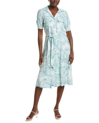 Nicole Miller Jade Linen-Blend Midi Dress