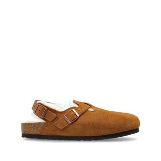 Birkenstock Shearling Suede Leather-Shearling Clogs - female - Birkenstock - Clogs - Beige - 8 UK - Shoes