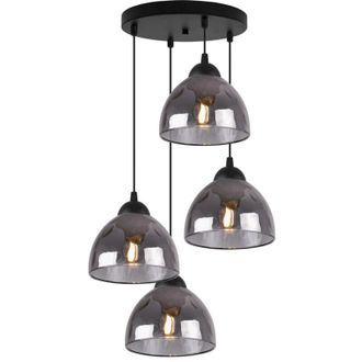 OEM L&aacute;mpara Colgante Venecia 4 Pantallas Planas Grafito E27