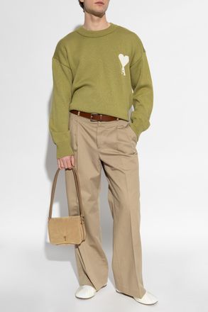 Ami Straight-leg Trousers, Mens, Beige