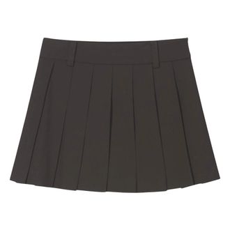 Dunst Geplooide korte rok - Dames - Rokken - Bruin - Maat: M Viscose