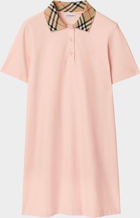 Burberry Iris Check Collar Short-Sleeve Mini Dress