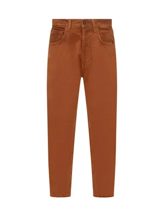 Amish Brown Tapered High Rise Jeans