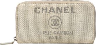 Chanel Gray Tweed Long Wallet (Bi-Fold) (Pre-Owned)