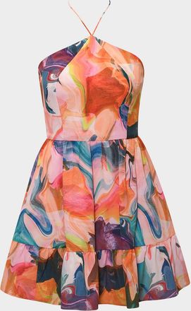 Hutch Mansi Flounce Floral-Print Halter Mini Dress