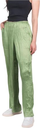 Vince Elegante Crushed Pull on Broek - Dames - Wijde Broeken - Groen - XS - Broeken