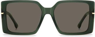 Victoria Beckham VB 1023/S 57mm Square Sunglasses in Khaki/green at Nordstrom