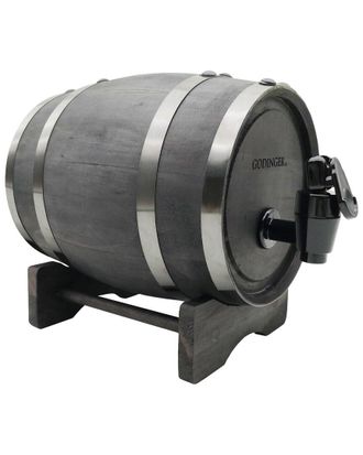 Godinger Wood Barrel Black & Midnight Beverage Dispenser