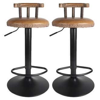 OEM Taburete De Bar, Dise&ntilde;o Retro, Altura Regulable, Color Chocolate