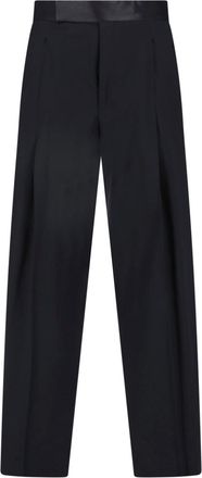 Giorgio Armani Black Virgin Wool High-Rise Formal Pants