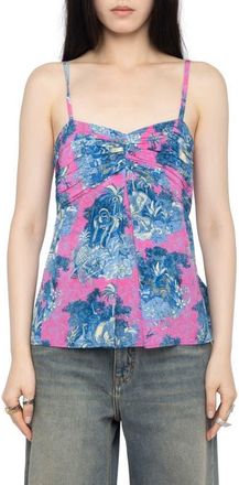 Zadig&Voltaire Cippie Wild Jungle Print Crepe Camisole in Lady at Nordstrom, Size X-Small