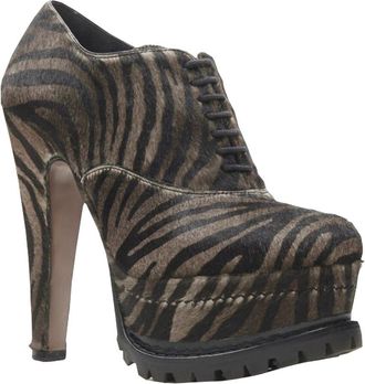 Alaia Alaia Womens Leather Zebra Stripe Fur Leather Truck Sole Bootieie (Authentic Pre-Loved)