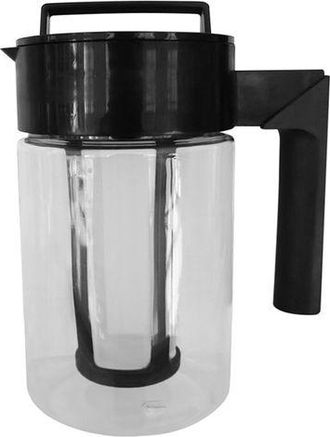 OEM Cafetera De Hielo Dom&eacute;stica Sencilla Con Filtro, Tapa Herm&eacute;tica, Mango De Silicona Antideslizante, Material Pc, 900 Ml, Negra