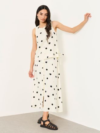Fat Face FatFace Issa Ivory Spot Midi Skirt