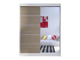 Mirjan24 Armario Closico 143, Blanco + Roble Sonoma, 200x150x58cm, Puertas De Armario: Correderas, N&uacute;mero De Estantes: 5