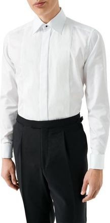 Eton Slim Fit White Bibbed Cotton Tuxedo Shirt at Nordstrom, Size 15.5