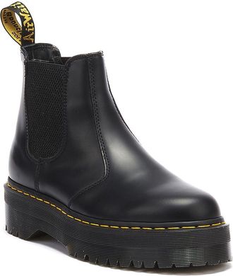 Dr. Martens Winkel Voor 2976 Quad Smooth Polished Zwarte Laarzen Voor Dames