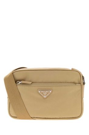 Prada Light Brown Logo Small Crossbody Bag