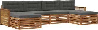 vidaXL Conjunto De Sof&aacute;s De Exterior 6 Uds. Madera De Acacia S&oacute;lida Vidaxl