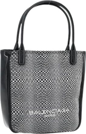 Balenciaga Pre-owned Vintage Canvas Hand Bag - Dames - Vintage Shopper - Veelkleurig - ONE Size - Leer - Vintage