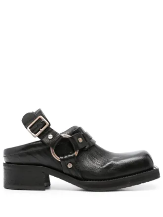 Acne Studios 40mm square-toe leather mules - women - Calf Leather/Calf Leather/Rubber - 37 - Black