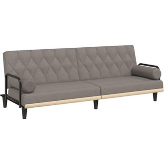 vidaXL Sof&aacute; Cama Con Reposabrazos Tela Gris Taupe Vidaxl