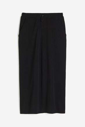 H&M Bleistiftjupe aus Sweatstoff - Schwarz