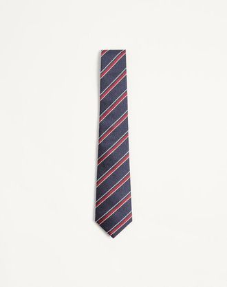 Valentino Garavani Valentie Jacquard Regimental Silk Tie