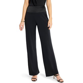 Nic+Zoe Cummerbund Waist Crepe Pants in Black Onyx at Nordstrom Rack, Size Xx-Large