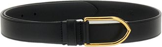 Jacquemus Smooth Leather Slim Belt with Gold-tone Buckle and Embossed Logo