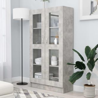Berkfield Home Vitrine Cabinet Concrete Grey 82.5x30.5x150 cm Engineered Wood