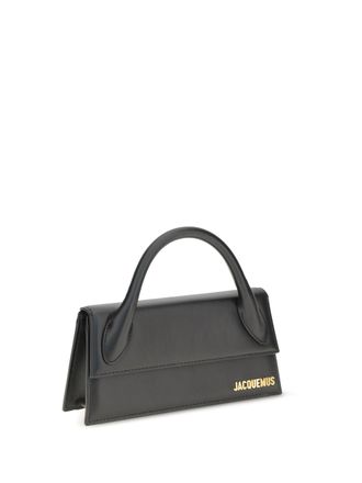 Jacquemus Womens Le Chiquito Long Handbag Black Calf Leather Bos Taurus Handbags Hand Bags