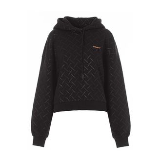 Marcelo Burlon Fleece Sweatshirt - Dames - Hoodies - Zwart - L - Katoen - Hoodies & sweatvesten
