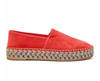 Santoni Womens Suede Platform Espadrille In Orange
