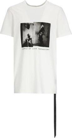 Rick Owens Level T-Shirt - Heren - T-shirts - Wit - L - Katoen - Tops
